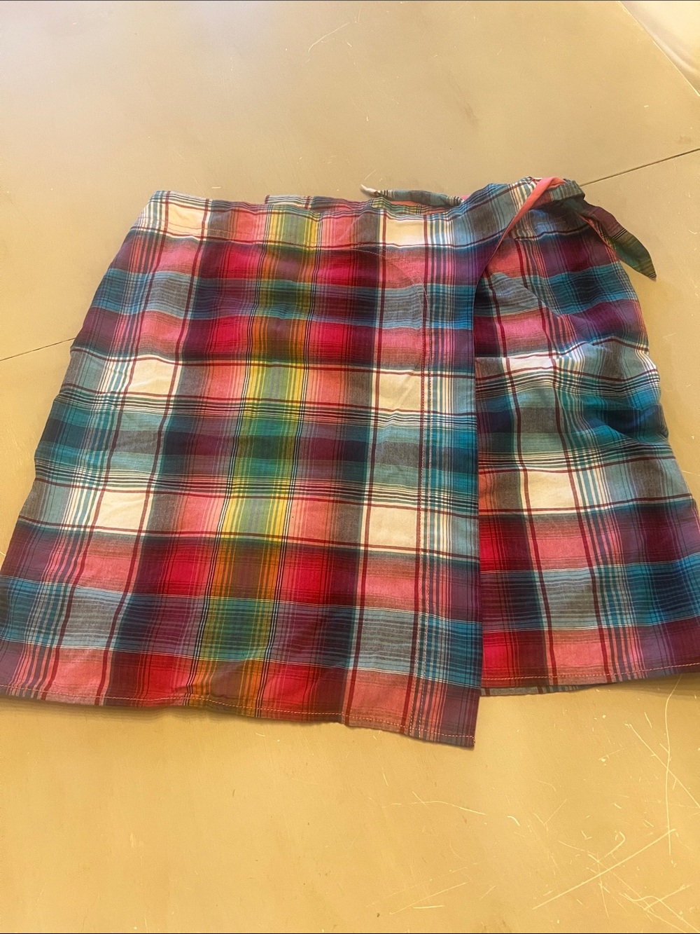 Tommy Hilfiger Multicolor Plaid Wrap Mini Skirt
